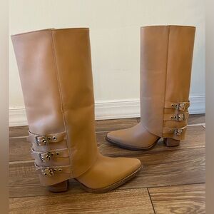 Dingo Urban Cowgirl Boots in Natural Leather Women's 7 NEW